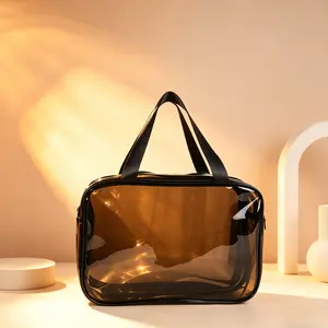 [Summer Vibes ]Large Capacity PVC Waterproof Makeup Bag - Portable Wet Dry Separated Toiletry Organizer for Travel, Shower & Gym