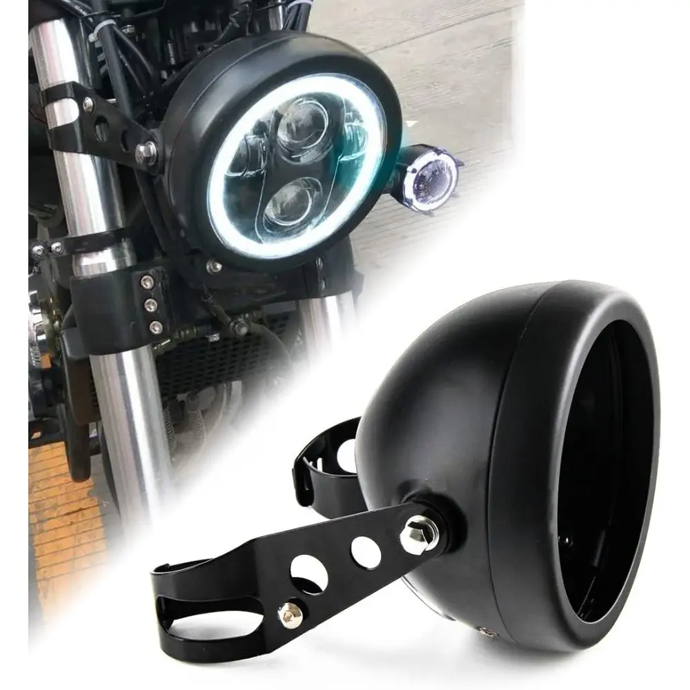 Inch Motorcycle Headlight Housing Bucket-Universal Headlight Assembly Replacement For Motorcycle Headlight Mounting, Durable Headlight Bracket Housing
