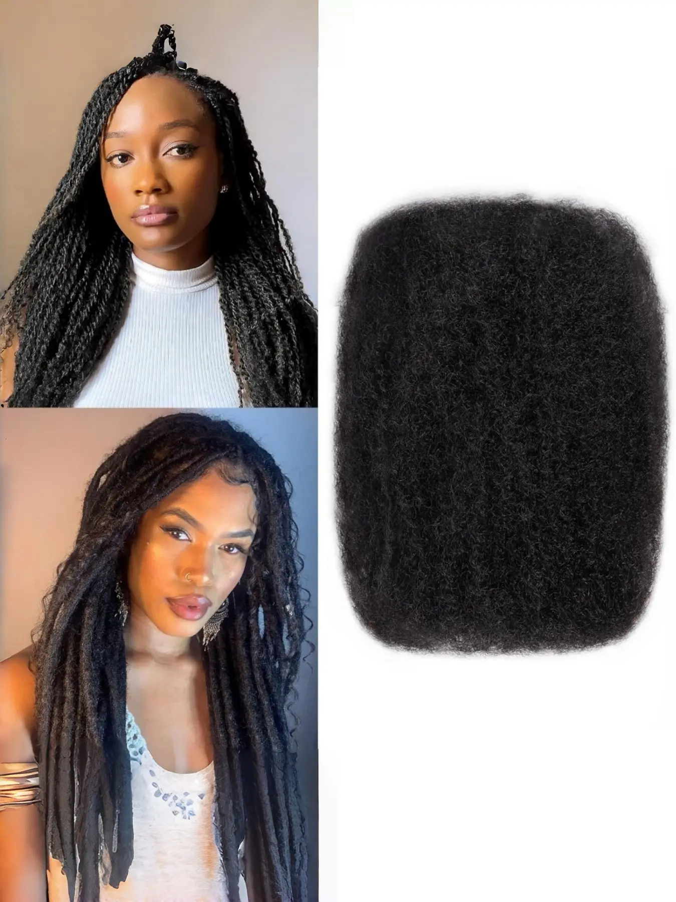 1 Pack Afro Kinkys Bulk Human Hair for Braiding Afro Kinky-Curly Human Hair Bulk Kinky Curly Texture for Mini Twist Hair 30g/pack Bulk Human Braidin Bulk Hair Extensions