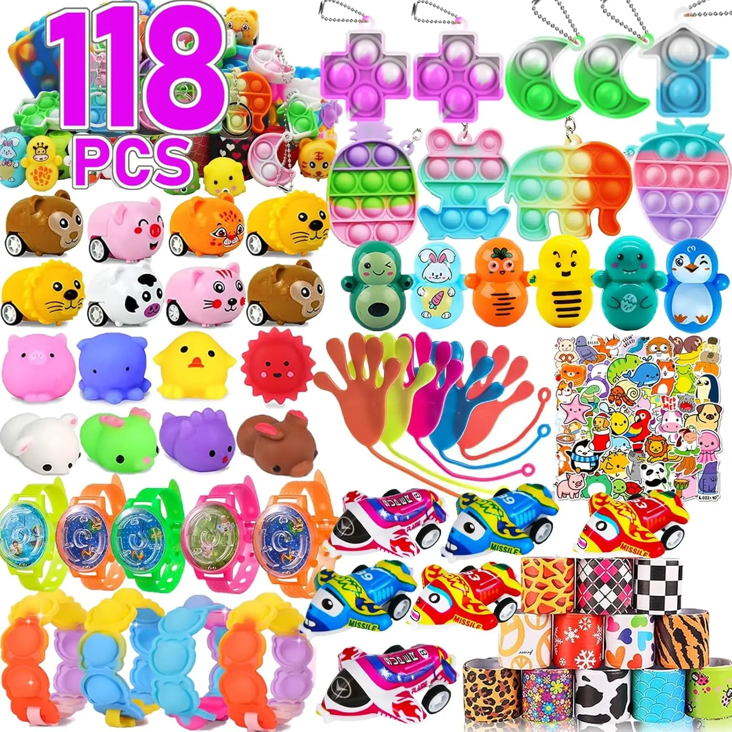 128 Pack Party Favor for Kids 4-8-12, Treasure Box Toys, School Classroom Prizes, Pinata Stuffers Goodie Bag Fillers, Treasure Chest Carnival Prizes