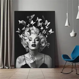 Vintage Marilyn Monroe Poster, Black and White Wall Art, Fashion Print, Old Hollywood, Marilyn Monroe canvas, Feminist Print,