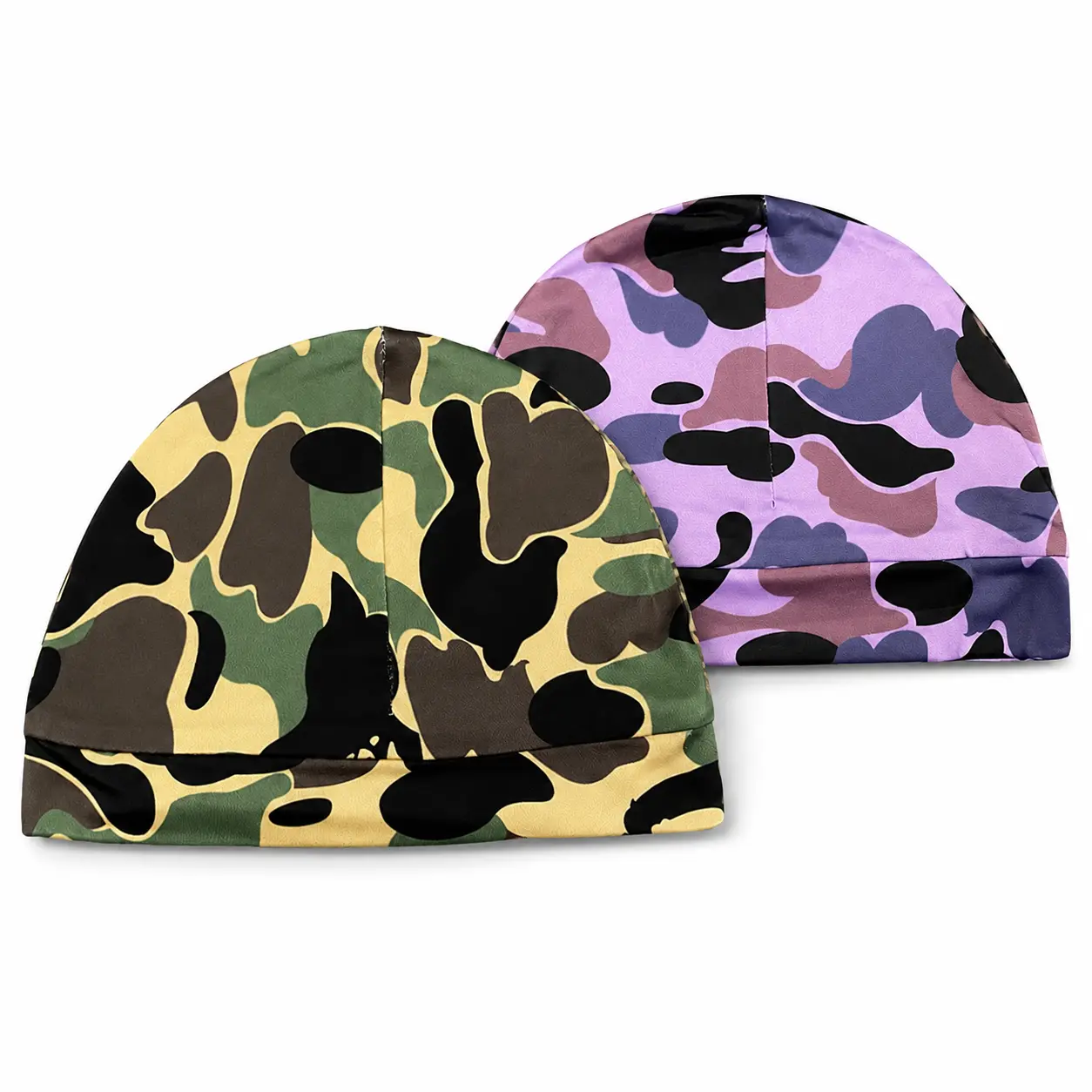 Camo Skull Cap, Lightweight Stretch Beanie for Men and Women, Casual Outdoor Hat for Running, Cycling, Motorcycle and Daily Wear