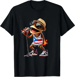Singing Coqui Puerto Rican Flag Sunglasses Boricua Hat Fun T-Shirt with Vibrant Flag Design and Cultural Pride