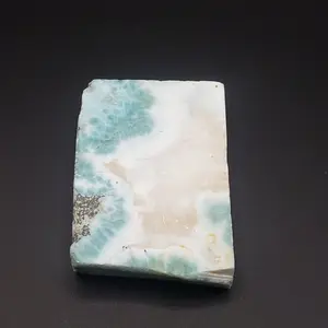 Larimar Lapidary Stone 2 x 1.5 inches Raw Natural 61 grams Dominican Republic LAR60C