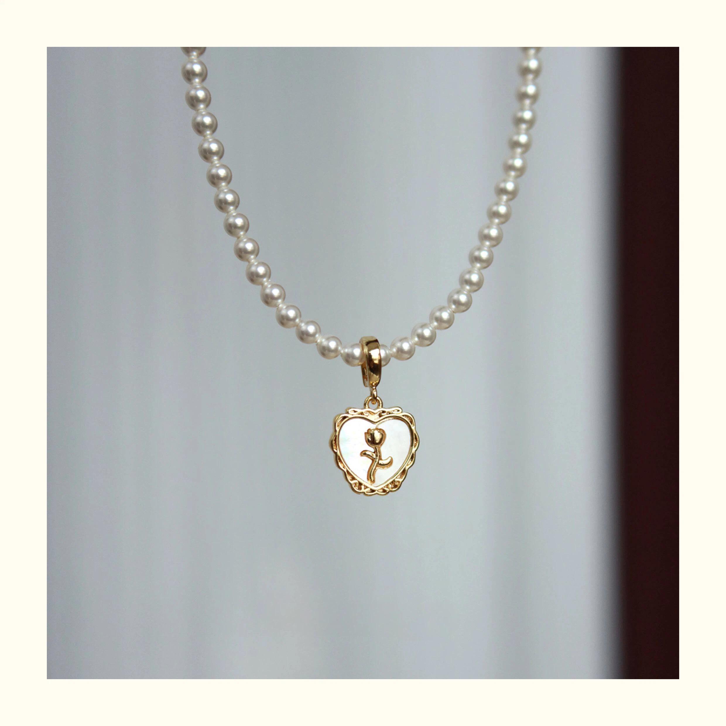 Clip-On Charm Pendant Set – Detachable DIY Necklace Charms | Mother of Pearl Gold Jewelry Collection