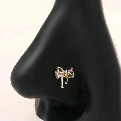 Elegant Butterfly Nose Pin/nose Ring, Rhinestone Decorated, Stainless Steel Chain, All-Season Fashion Accessory, Body Jewelry Accessory, Nose Piercing Jewelry, Body Jewellery
