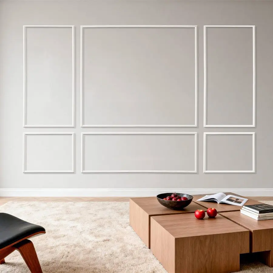 VEVOR 3-Pack Wall Molding Wainscoting Panels Kit, Lightweight Paintable Polystyrene, Easy-Install Accent Wall Trim for Interior Decor, Living Room, Bedroom, White (31x63in, 31x24in)