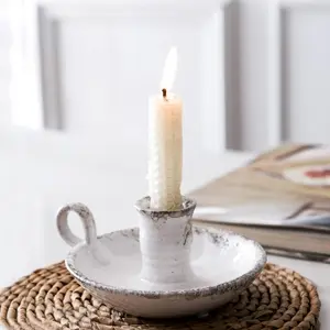 Candle Holder Ceramic Candlestick Holder Candlelight Stand for Spell Candles Taper Candles and Incense Halloween Christmas Dining Room Home Decoration Display