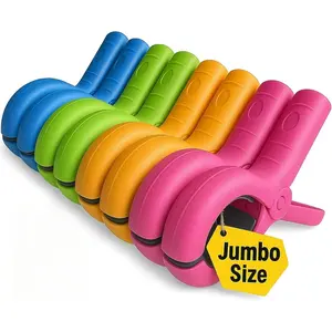 Large Beach Towel Clips for Beach Chairs, 8 Pcs Heavy Duty Towel Holder for Cruise Essentials, Clothes Pins to Beach Must Haves, Vacation Accessories for Lounge & Pool Chair Clips, Fort Clips