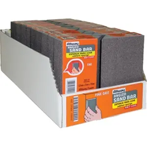 212 MAIN Fine Angled Sandbar - Corner Sanding Tool with Angled Edge, Large Sponge, Fine Grit for Reptile & Amphibian Cleaning