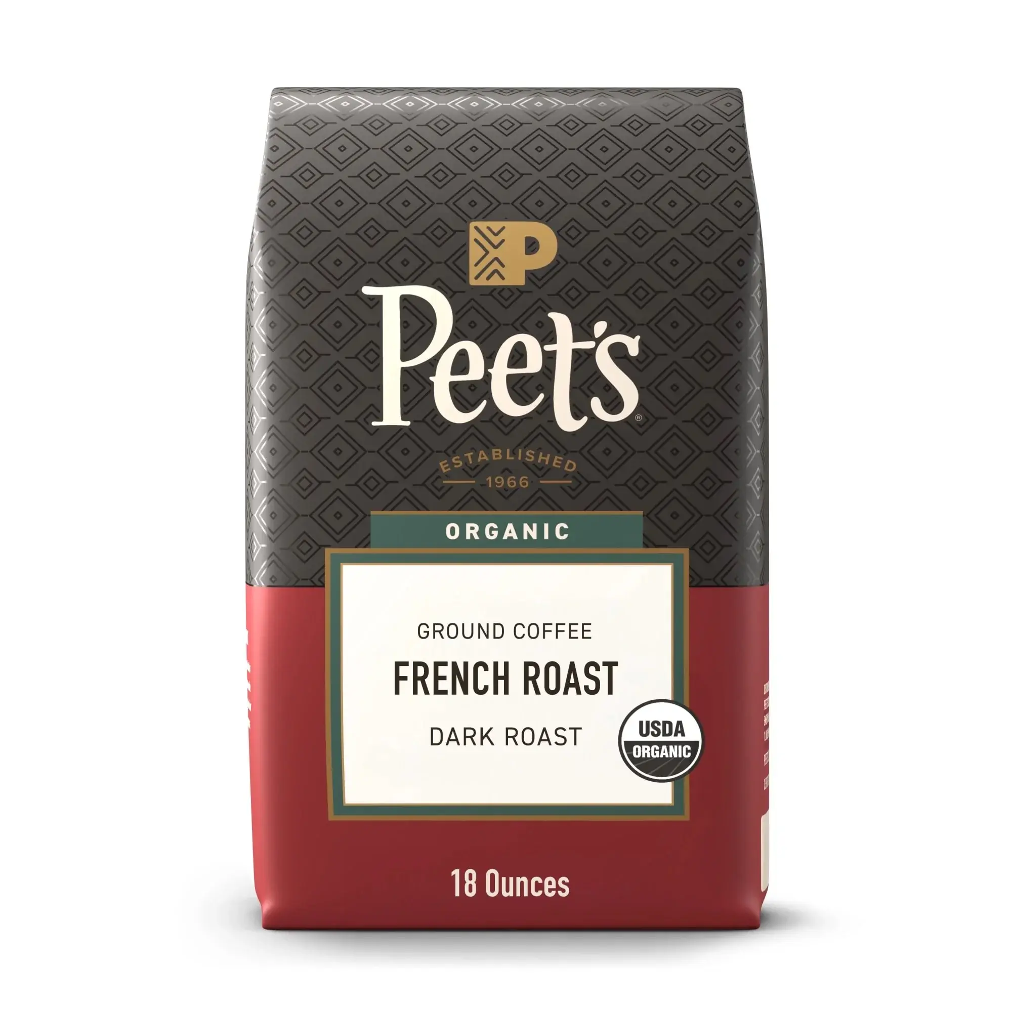 Organic 100% Arabica French Roast Ground Coffee Beans - Bold, Full-Bodied Dark Roast with Chocolate Flavor, Ideal for Coffee Time, Home Cafe Brewed Awakenings (10.5 oz, 18 oz Options)