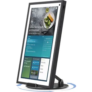 Swivel and Tilt Stand for Echo Show 15,  Stand for Show 15.6"  Display and Up to 18" iPad/Tablets, with 360  Rotating Base, Viewing Angle Adjustable, No Need Mounting (Black)