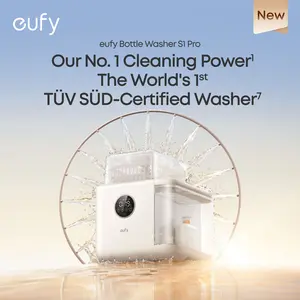 【mothersdaygift】eufy Bottle Washer S1 Pro,  Built-in Water Softener, All-in-One 3D HydroBlast Washer, 212°F Steam Sterilizer & Thoroughly Fast Dryer, Largest 10-Bottle Capacity, Smart App Control, Hands-Free.