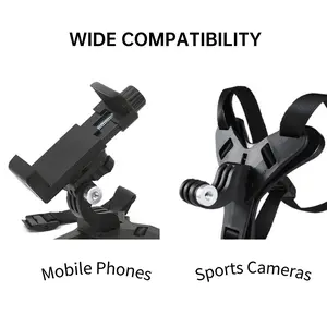 Motorcycle Helmet Mobile Phone & Camera Holder Set, 1 Set Motorcycle Helmet Fixation Rack for Bicycle and Motorcycle Riders, Motorcycle Phone Mount