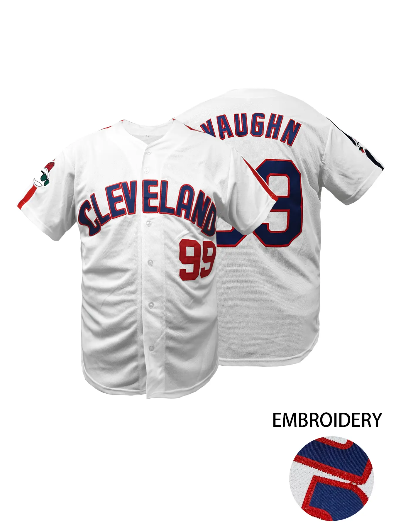 Cleveland 99 Baseball Shirt, Casual Short Sleeve V Neck, Breathable Loose Fit, Breathable Jersey, Outdoor Sports, All Seasons
