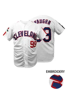 Cleveland 99 Baseball Shirt, Casual Short Sleeve V Neck, Breathable Loose Fit, Outdoor Sports, All Seasons