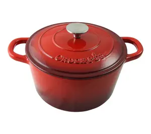 Crock Pot 5qt Round Enameled Cast Iron Dutch Oven Scarlet