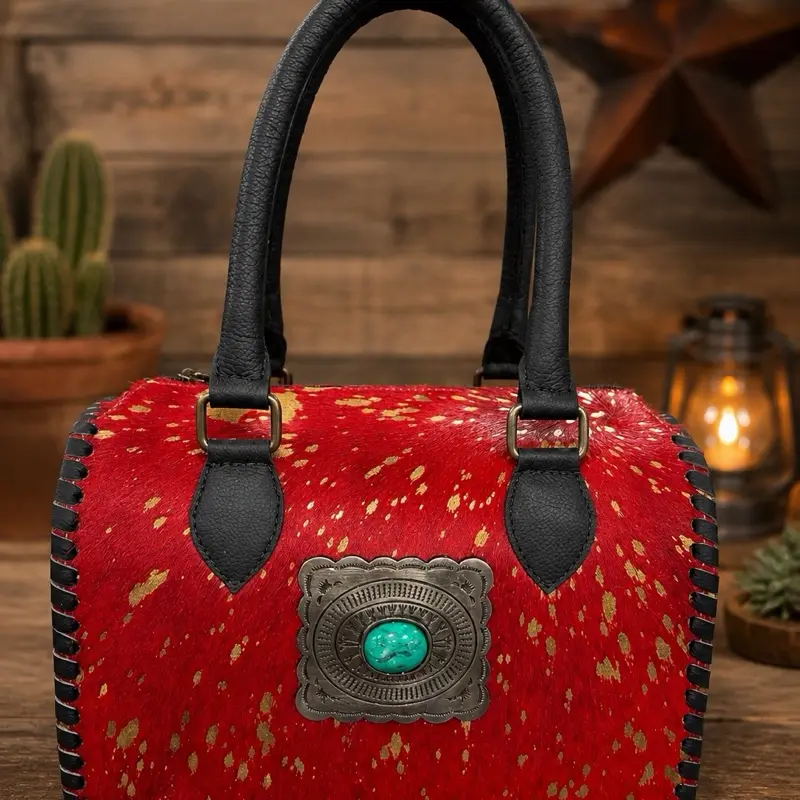 Medium Red and Gold Flakes all Cowhide Speedy