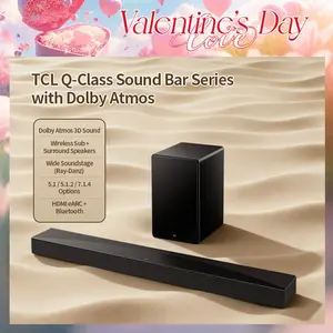 TCL S-Series & Q-Class Sound Bars | S45H 2.0, S55H 2.1, Q65H 5.1, Q75H 5.1.2, Q85H 7.1.4 | Dolby Atmos 3D Surround | Wireless Subwoofer | Auto Calibration | HDMI eARC & Bluetooth | App/Remote | Home Theater for Movies, Gaming, Music | Latest Model