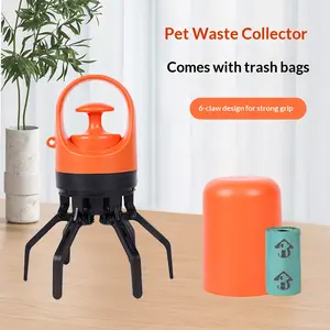 Hands Free Dog Poop Scooper Portable Pet Waste Picker with Bag Dispenser Easy to Use Outdoor Cleaning Tool