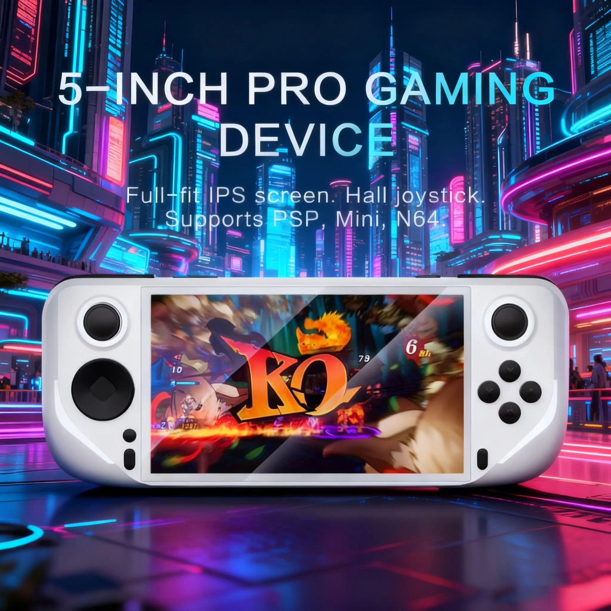 E6 Classic Handheld Game Console with HD IPS Screen, Durable Abs Structure, USB Charging, Portable Design, Dual Joysticks, Rechargeable Portable Console