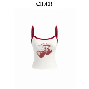 Cider Cherry Graphic Contrasting Binding Cami Top