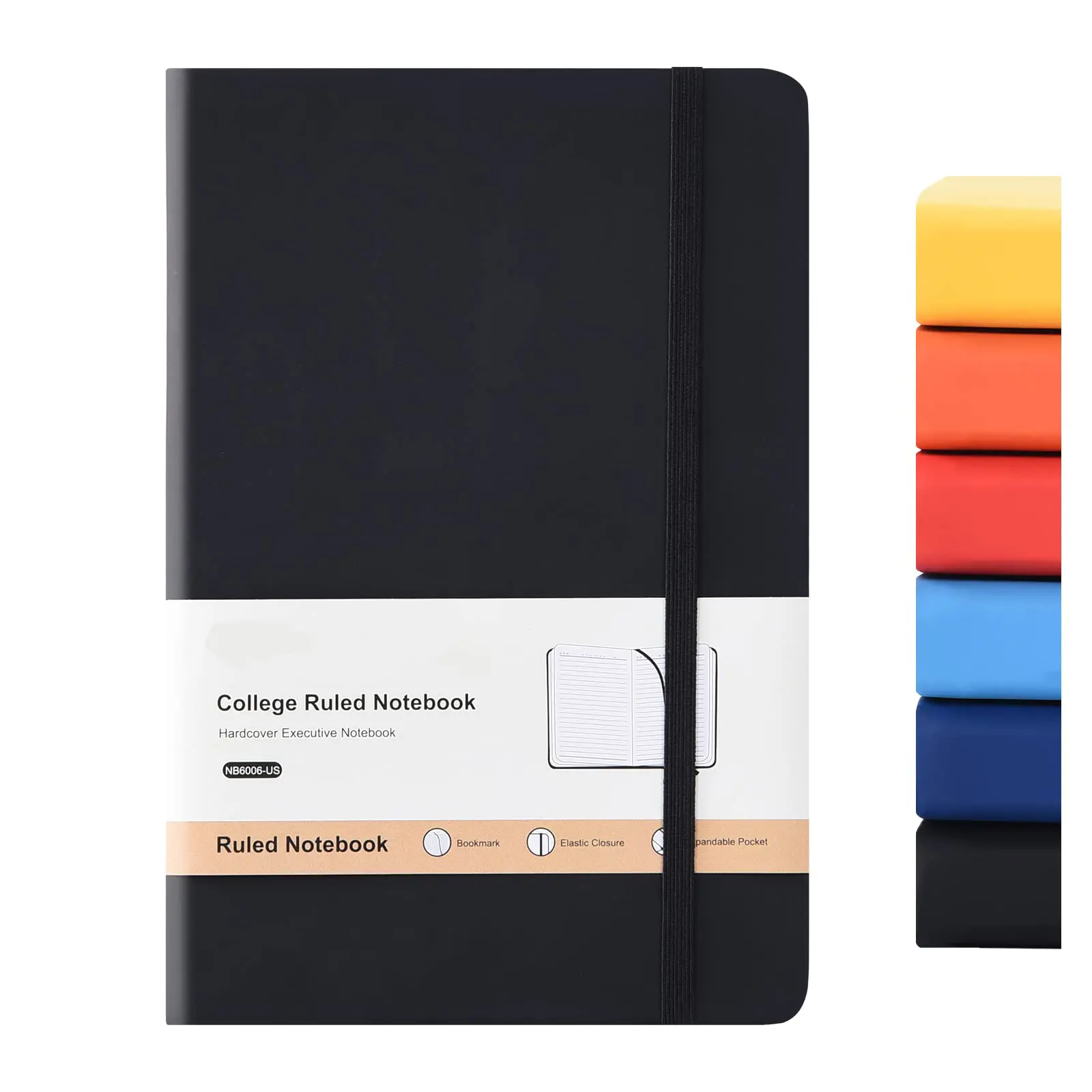 Hardcover-Journal-Notebooks, A5 Lined Journals Notebook for Writing 200 Pages, 8.2 x 5.5 inch, Classic Ruled Notebooks for Work/Travel/College