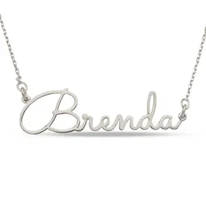 Cursive 925 Sterling Silver Nameplate Necklace