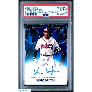 2025 Topps Baseball Stars Autographs Kenny Lofton Blue 017/150 #BSA2KL PSA 8