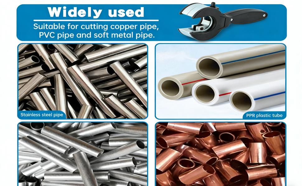 Ratchet tubing cutter, a 5/16-1-1/8 inch stainless steel copper aluminum one handed quick cutting tool for household work, tubing cutter 1/4 "to 7/8", 2-in-1 closed quarter tube compact cutter, used for cutting PVC, PP, and plastic hoses