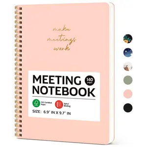 Simplified Meeting Notebook For Work Organization - Easily Take Notes And Keep Agendas on Track - The Perfect Office Planner Supplies for Women & Men to Professionally Manage Business Projects