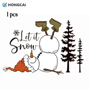 Christmas DIY Decoration Sticker Set, Let It Snow Design, & Style, Includes Hat Element, Perfect for Festive Season