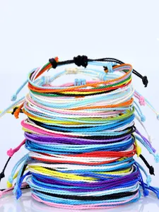 Boho Style Braided Woven Bracelet Set, Waterproof Layered Wax Thread Woven Bracelet, Fashion Accessories for Women & Men, Trendy All-match & Exquisite Jewelry for Birthday Gift