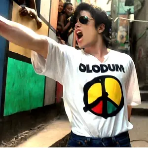 Olodum Brazilian Musical T-Shirt: Michael Jackson Peace Logo