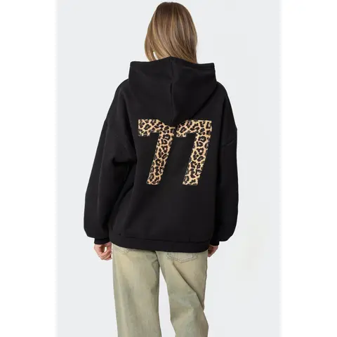 Leopard 77 Oversized Hoodie