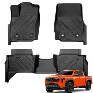 Canvcle Custom Fit Floor Mats for 2016-2026 Toyota Tacoma Double Cab Automatic All Weather TPE Rubber Liners Non-Slip & Odorless