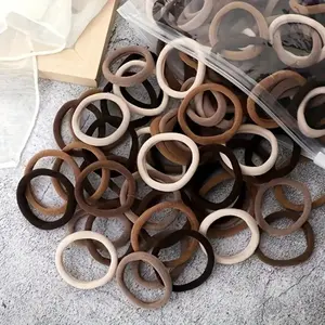 30 Four-Color Hair Bands Seamless Ponytail Fixator No Damage Thick Elastic Scrunchies for Women Girls Men Hair Accessories Durable Neutral Colors.