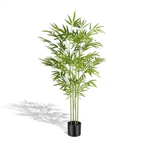 4/5/6Ft Artificial Fake Plant Bamboo Indoor Office Bedroom Living Room Elegant Decoration Without Maintenance Green Decoration