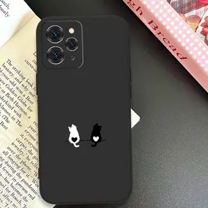 Humorous And Imaginative Cat Images for Various Xiaomi Redmi Models, Including 12, 11, 10, 9, 13C, 12C, 10C, A2+, A1+, A2, A1, 11A, And 10X Turbo3 Power Prime 2022 Pro 4G 5G, Featuring a Soft Black And White Phone Case Cover As a Gift.