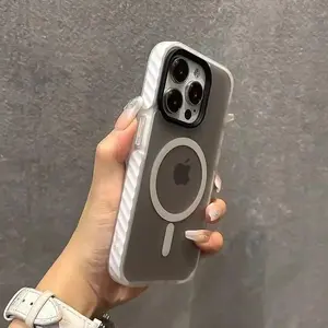 Luxury Magnetic Color Matte Translucent Shockproof Case For iPhone 17 16 15 14 13 12 11 Pro Max Plus For Magsafe Charge Cover