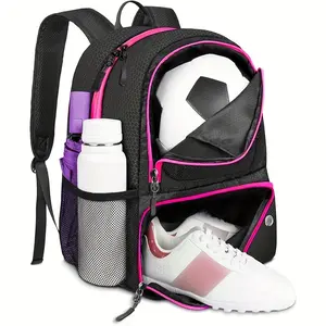 Sports Equipment Bag, Double-Shoulder Football Bag, Outdoor Basketball And Volleyball Bag, Convenient And Lightweight, Fashionable Stitching Design, Travel And Sports Independent Shoe Compartment, Ball Bag