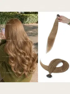 Nano Rings Hair Extensions, Human Hair Microlinks Hair Extensions, Keratin Straight, Natural Real Hair, 50 Strands/pack, 30g, Volume/lengthening