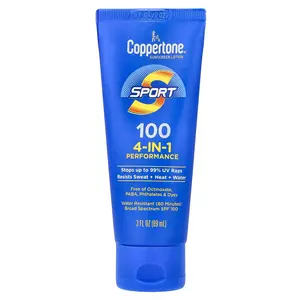 Coppertone Sport, Sunscreen Lotion, 4-In-1 Performance, SPF 100, 3 fl oz (89 ml)