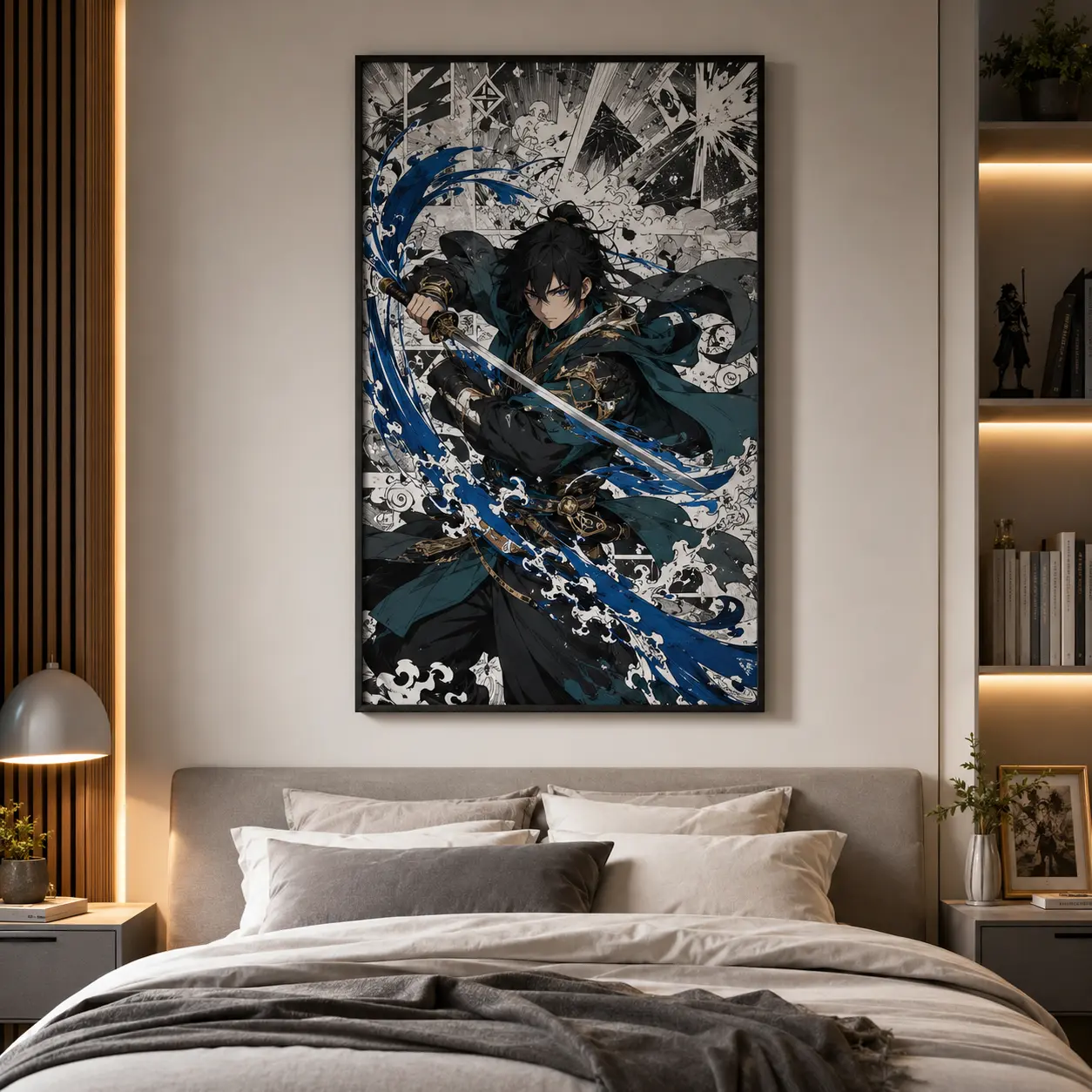 Eco-Friendly Framed Anime Manga Canvas Poster - 12 x 8 Inches Odourless Home Decor for Bedroom, Office, Hall Wall Art