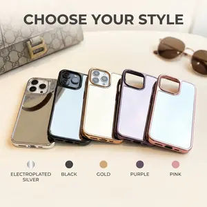 Mirror-Finish Electroplated Phone Case – Compatible with iPhone 17 Pro Max, 16, 15, 14, 13, 12, 11 comprehensive protection，fashion woman，phone back，simple design，trending