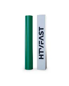 HTVFast HTV Vinyl Rolls Heat Transfer Vinyl - 11.8" x 20' Roll - Flexible & Stretchable PU Material-Easy to Cut, Weed & Transfer with Home Iron-Works on Plastic, Wood, Ceramic & Fabric (Kelly Green)