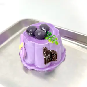 【Buy 3 get 1 free 2026 new model 】Blueberry Pudding Cup Food-Grade Silicone Slow-Rising Rebound Squishy Fidget Toys for Stress Relief - Soft Squeeze Toys with Thick Creamy Slime Texture, Handmade Non-Toxic Sensory Toys transparent bag