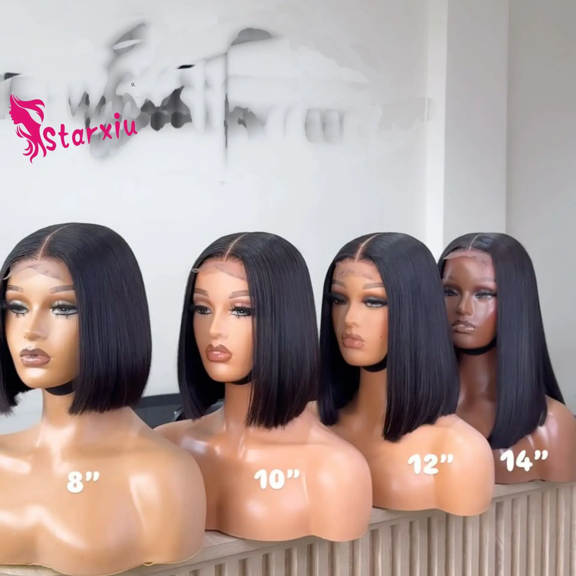 12a Vietnamese  stw Glue-less bob Wigs human hair wig lace hood