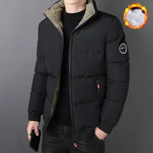 Men's winter jacket, lightweight zip-up coat with pockets and stand collar, suitable for autumn and winter wear
