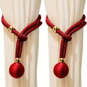 4pcs Curtain Tiebacks with Adjusters, Wall Curtain Holdbacks, Curtain Pull Backs, Curtain Tie Hooks, Curtain Ties, Multi-Color Curtains, Interior Decoration Accessories